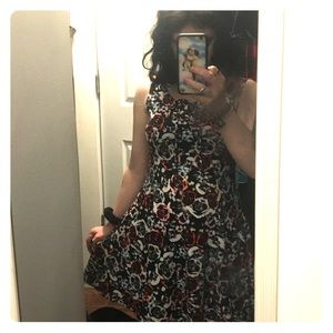 skulls and flowers skater dress